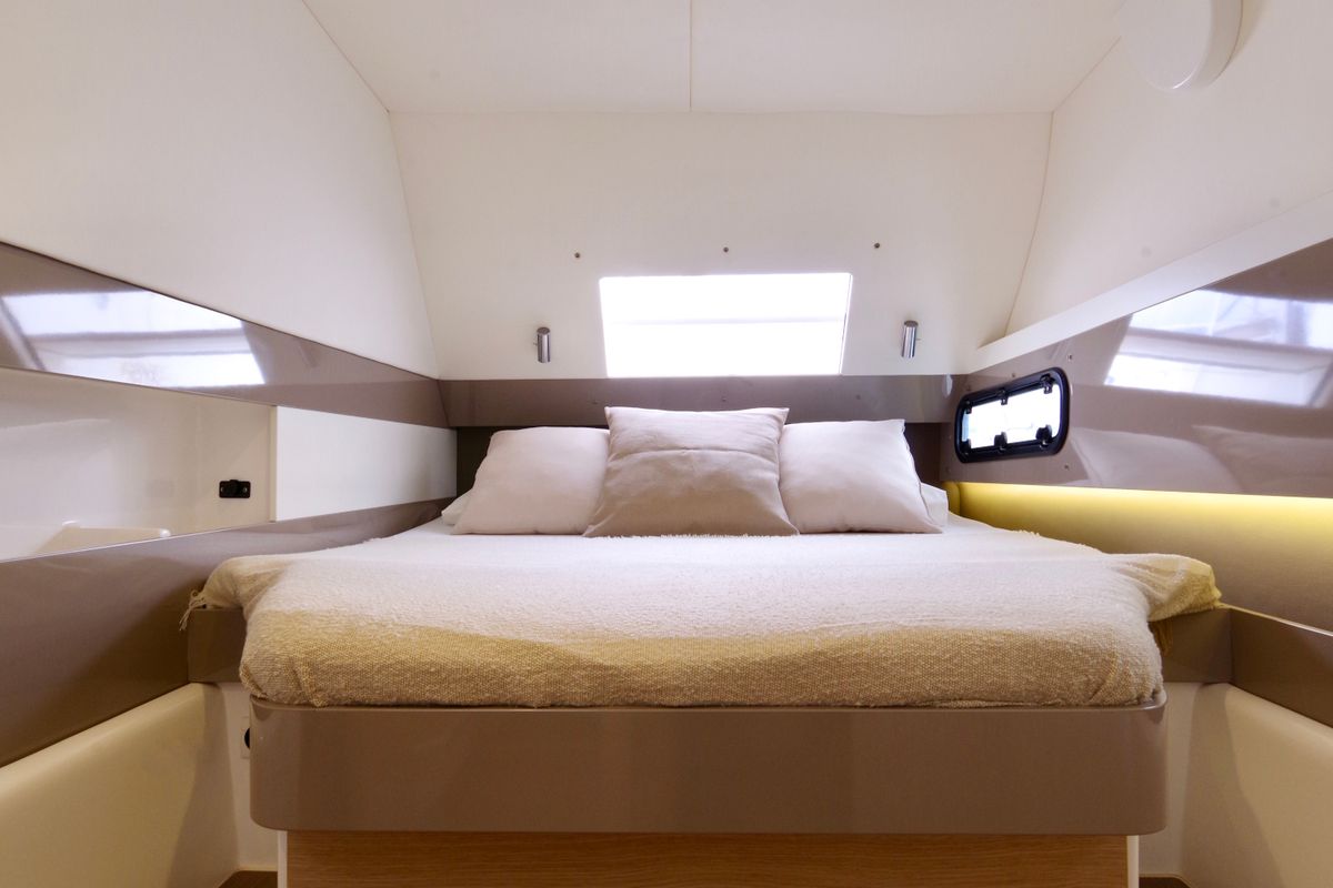 Cabin on Weesail, a Bali 4.1 catamaran at Castellammare di Stabia, Italy