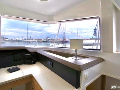 Salon of Weesail, a Bali 4.1 catamaran at Castellammare di Stabia, Italy