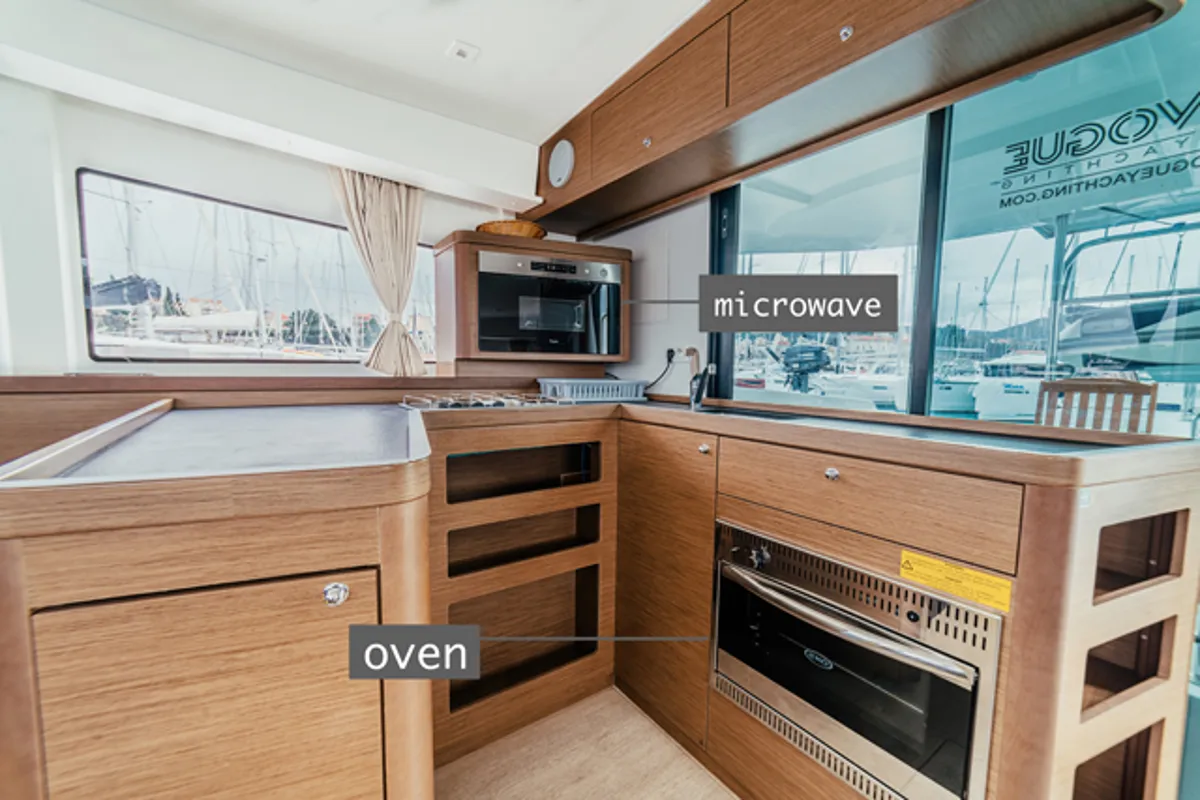 Galley of ARTEMIS, a Lagoon 42 catamaran at Grad Šibenik, Croatia