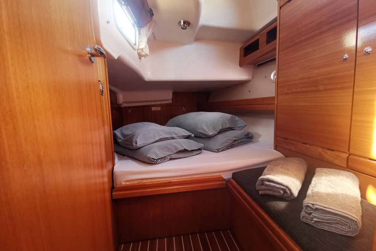 Cabin on Sea King, a Bavaria 42 Cruiser sailboat at Primošten, Croatia