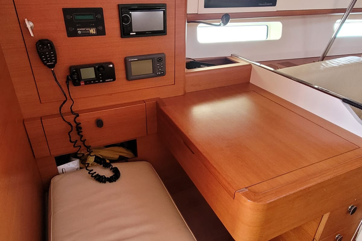 Salon of Papillon, a Italia Yachts 13.98 sailboat at Rosignano Solvay, Italy