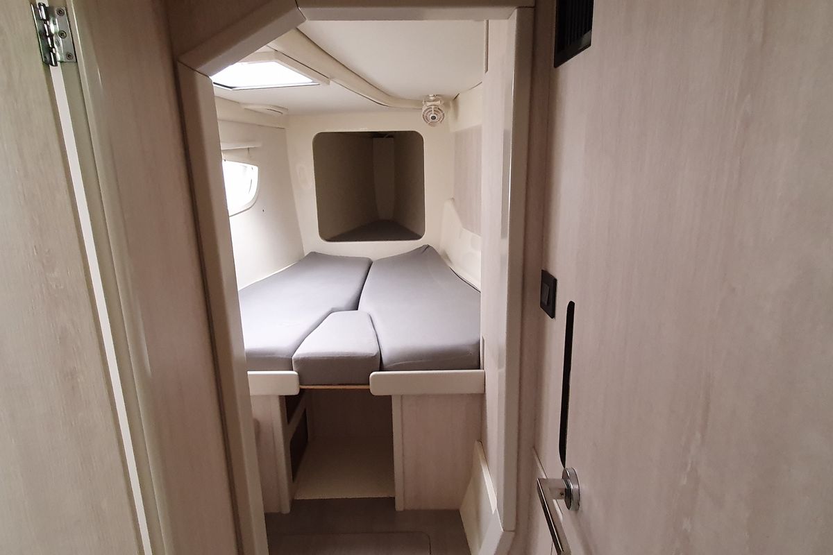 Cabin on La Luna, a Leopard 44 catamaran at es Jonquet, Spain