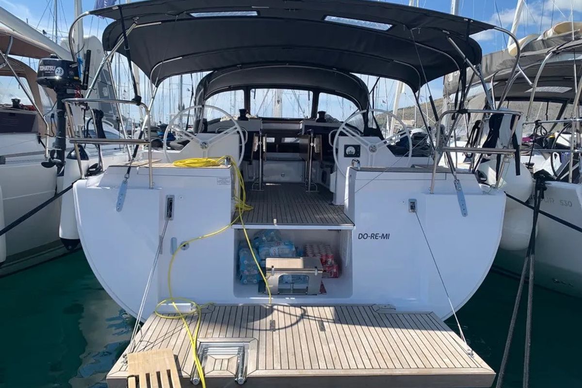 Exterior view of Miss Esme, a Elan Impression 50.1 sailboat at Seget Donji, Croatia