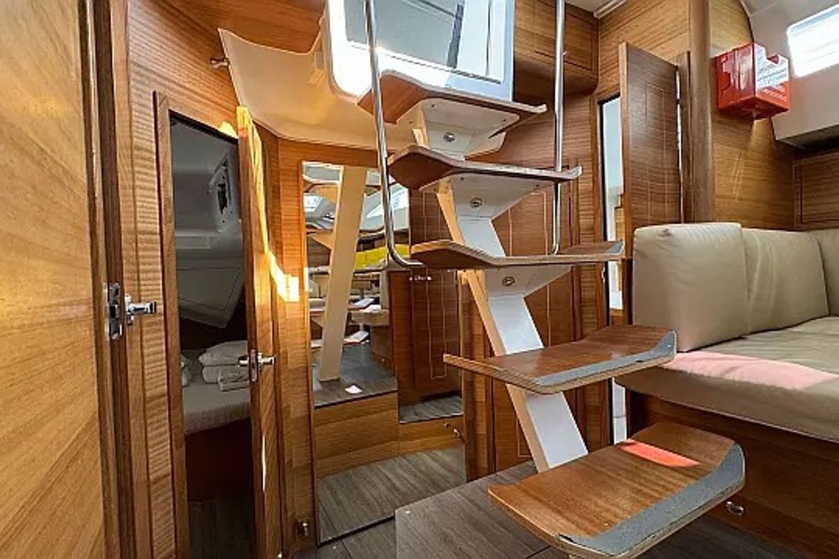 Salon of Miss Esme, a Elan Impression 50.1 sailboat at Seget Donji, Croatia