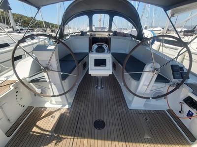 Cockpit of Livka IV, a Bavaria Cruiser 41 sailboat at Split, Croatia