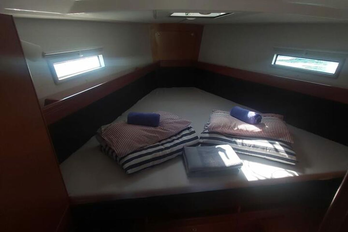 Cabin on Livka IV, a Bavaria Cruiser 41 sailboat at Split, Croatia