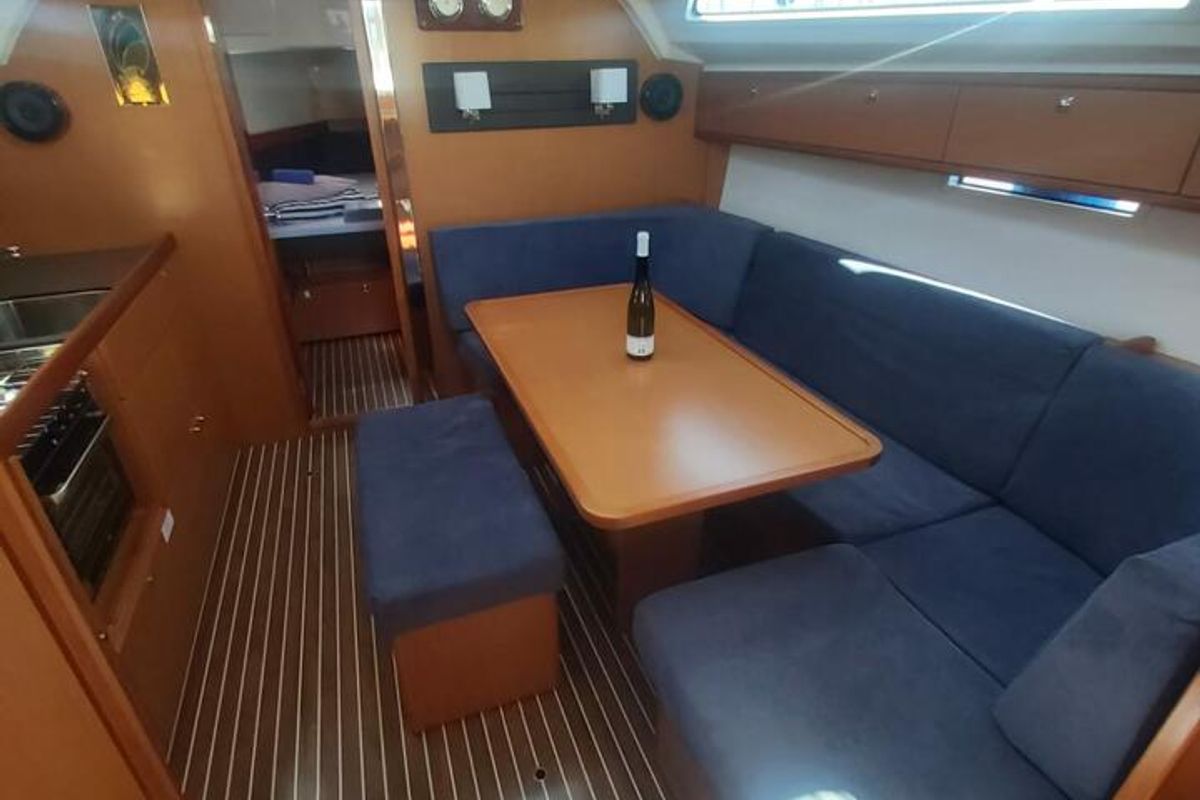 Salon of Livka IV, a Bavaria Cruiser 41 sailboat at Split, Croatia