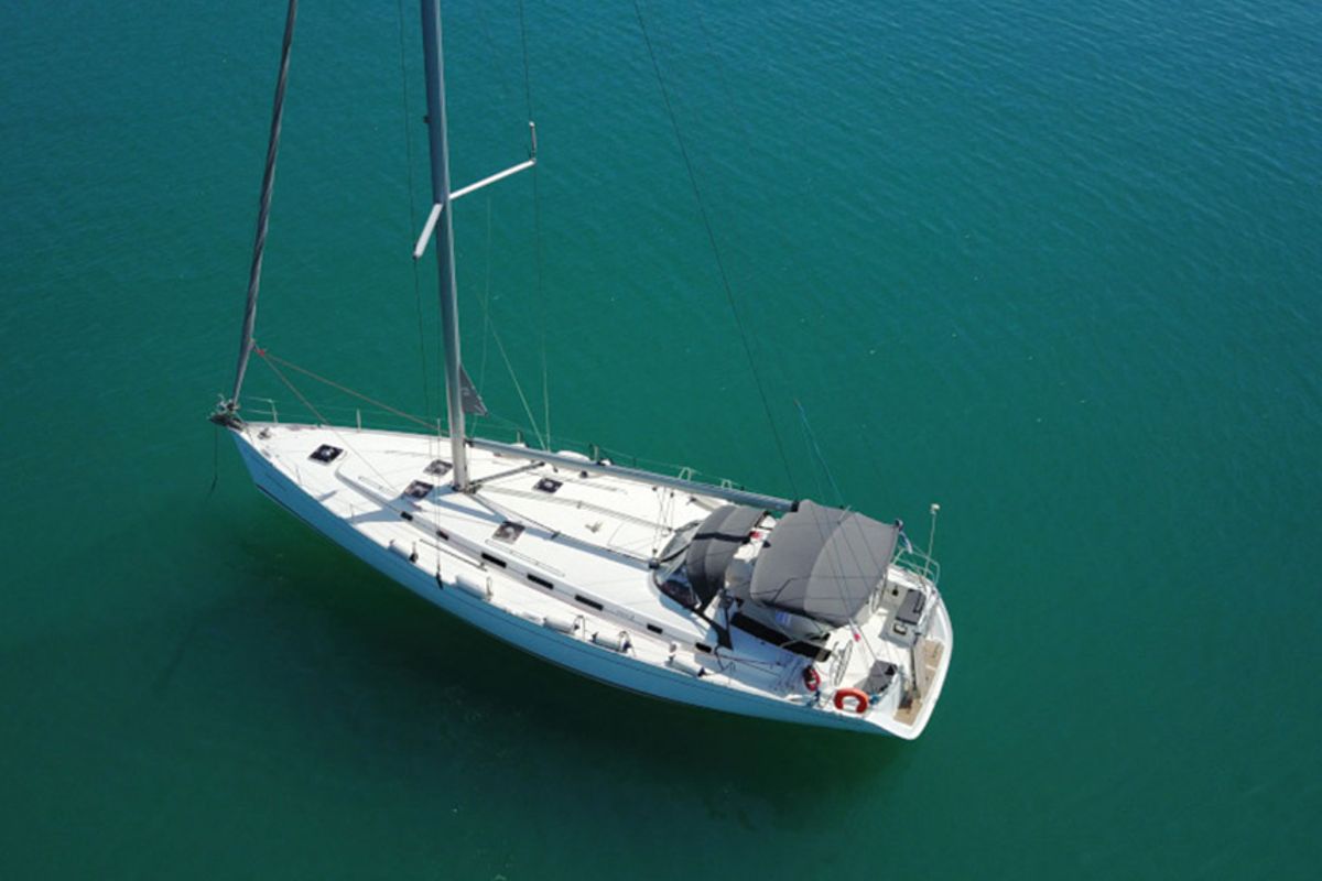Exterior view of Maria, a Beneteau Cyclades 50.4 sailboat at Athens, Greece