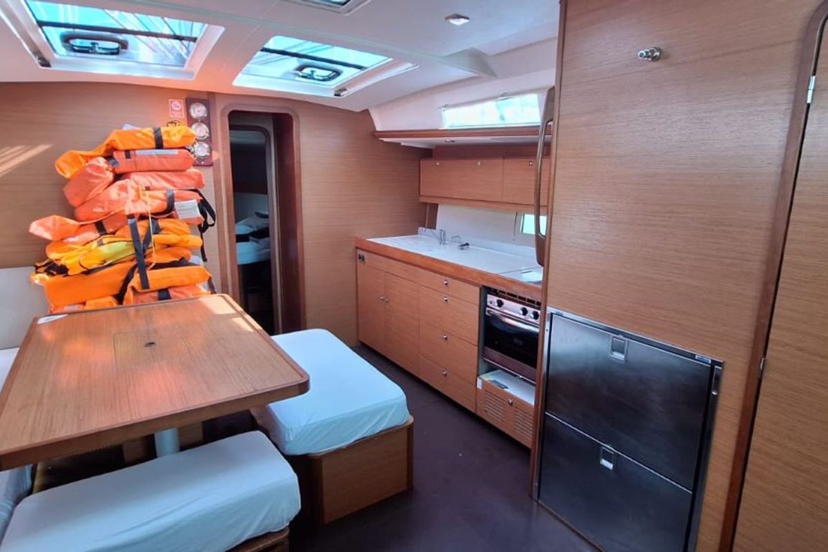 Galley of Ibis, a Dufour 460 GL sailboat at Grad Šibenik, Croatia
