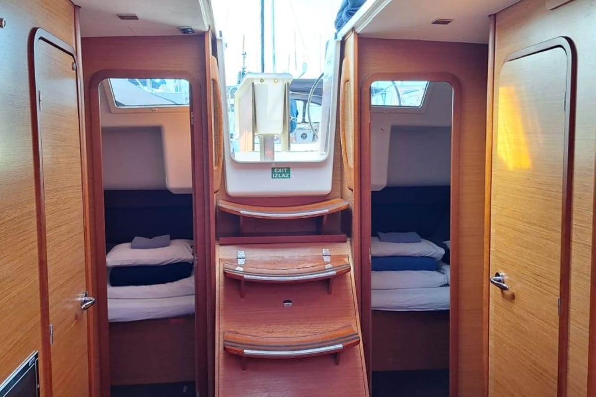 Cabin on Ibis, a Dufour 460 GL sailboat at Grad Šibenik, Croatia
