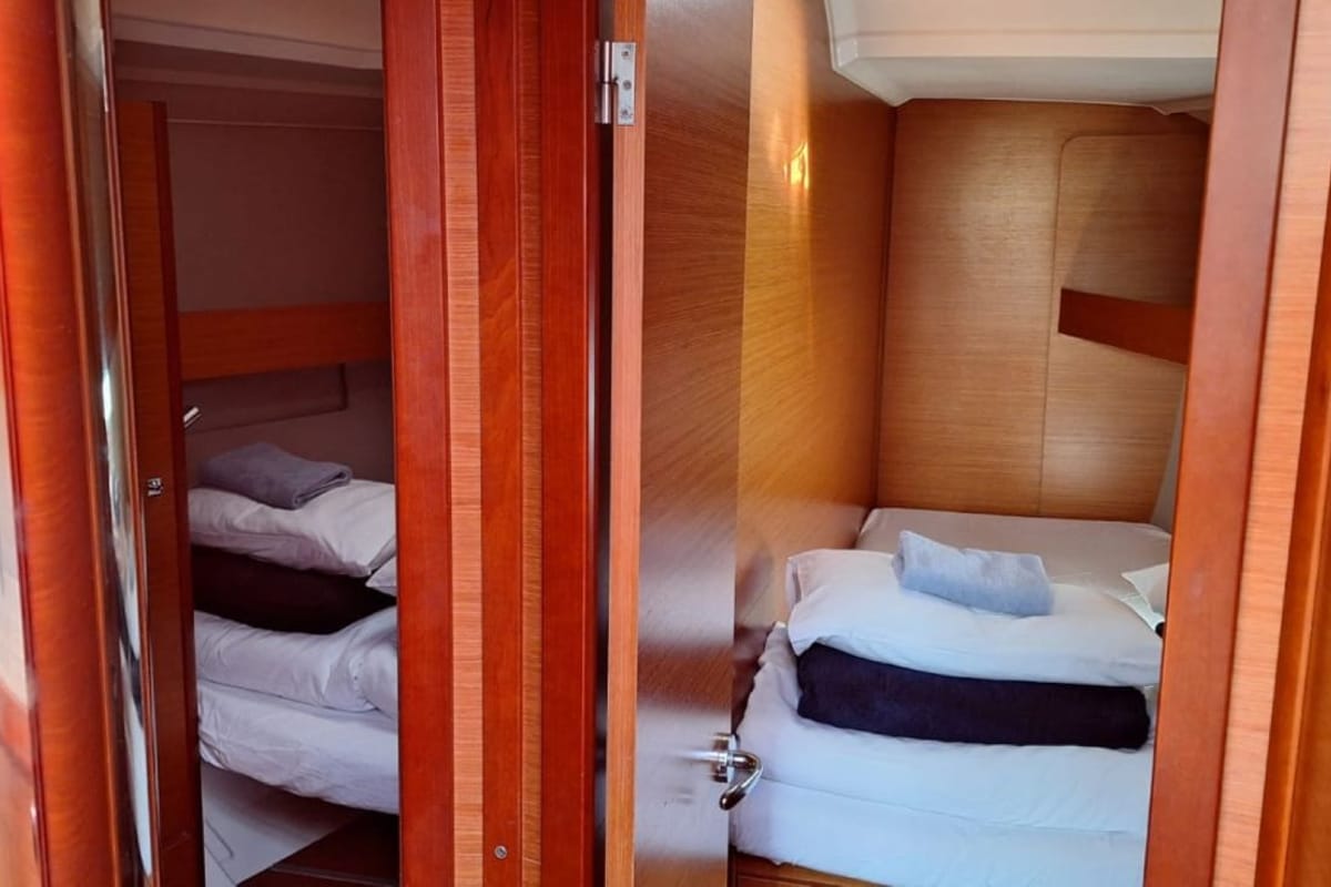Cabin on Ibis, a Dufour 460 GL sailboat at Grad Šibenik, Croatia