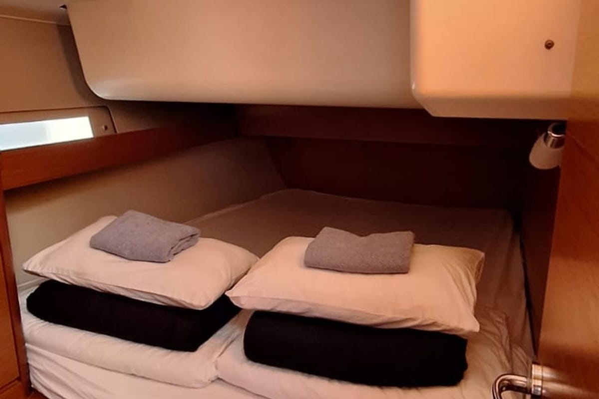 Cabin on Ibis, a Dufour 460 GL sailboat at Grad Šibenik, Croatia
