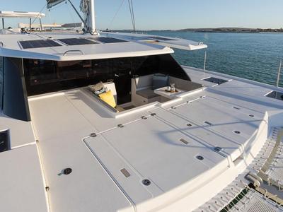 Deck of Moorings 5000 Crewed, a Leopard 50 catamaran at Road Town, British Virgin Islands