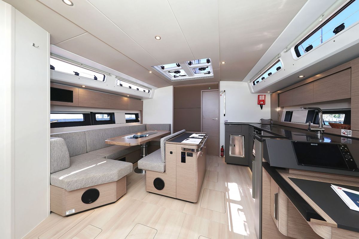 Salon of Ocean Phoenix, a Hanse Yachts Hanse 510 sailboat at Grad Šibenik, Croatia