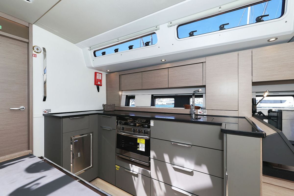 Galley of Ocean Phoenix, a Hanse Yachts Hanse 510 sailboat at Grad Šibenik, Croatia