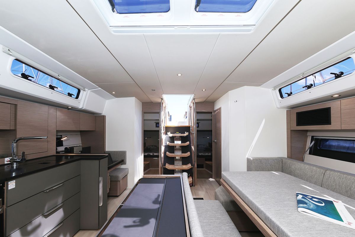 Salon of Ocean Phoenix, a Hanse Yachts Hanse 510 sailboat at Grad Šibenik, Croatia