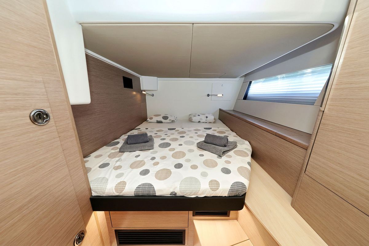Cabin on Ocean Phoenix, a Hanse Yachts Hanse 510 sailboat at Grad Šibenik, Croatia