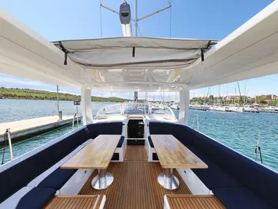 Deck of Ocean Phoenix, a Hanse Yachts Hanse 510 sailboat at Grad Šibenik, Croatia