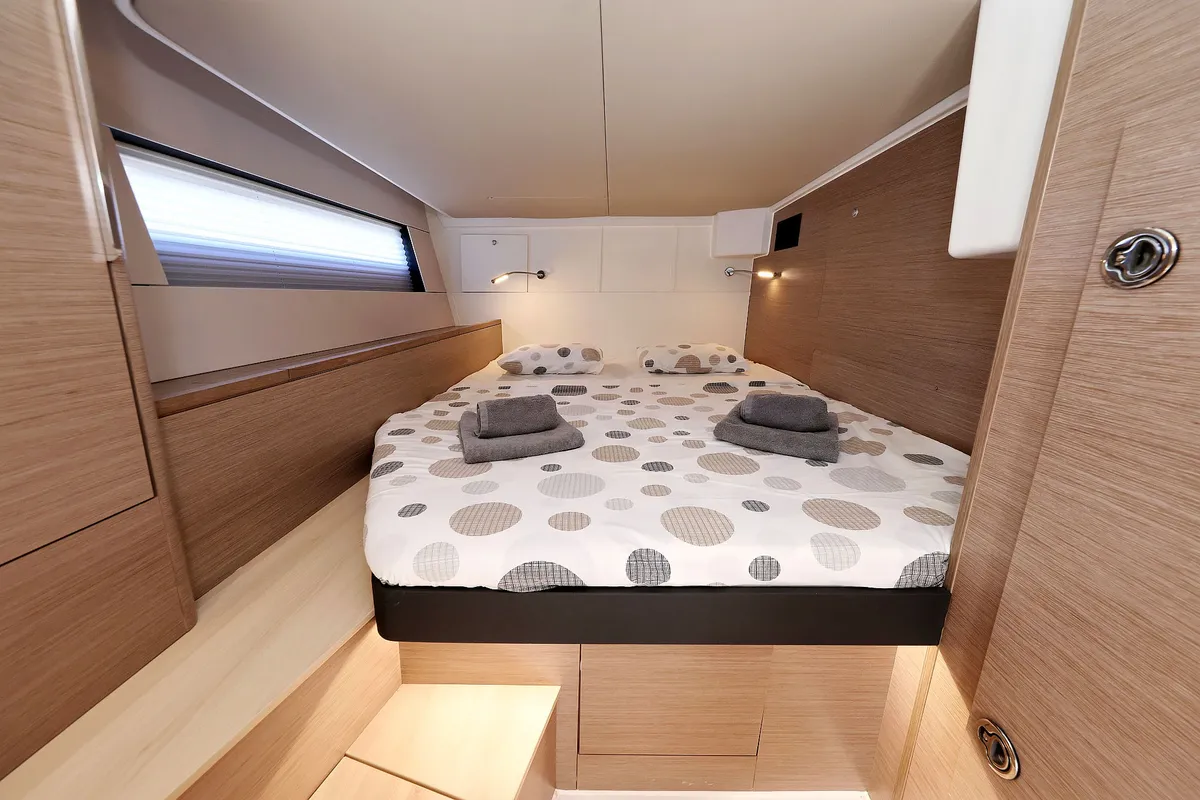 Cabin on Ocean Phoenix, a Hanse Yachts Hanse 510 sailboat at Grad Šibenik, Croatia