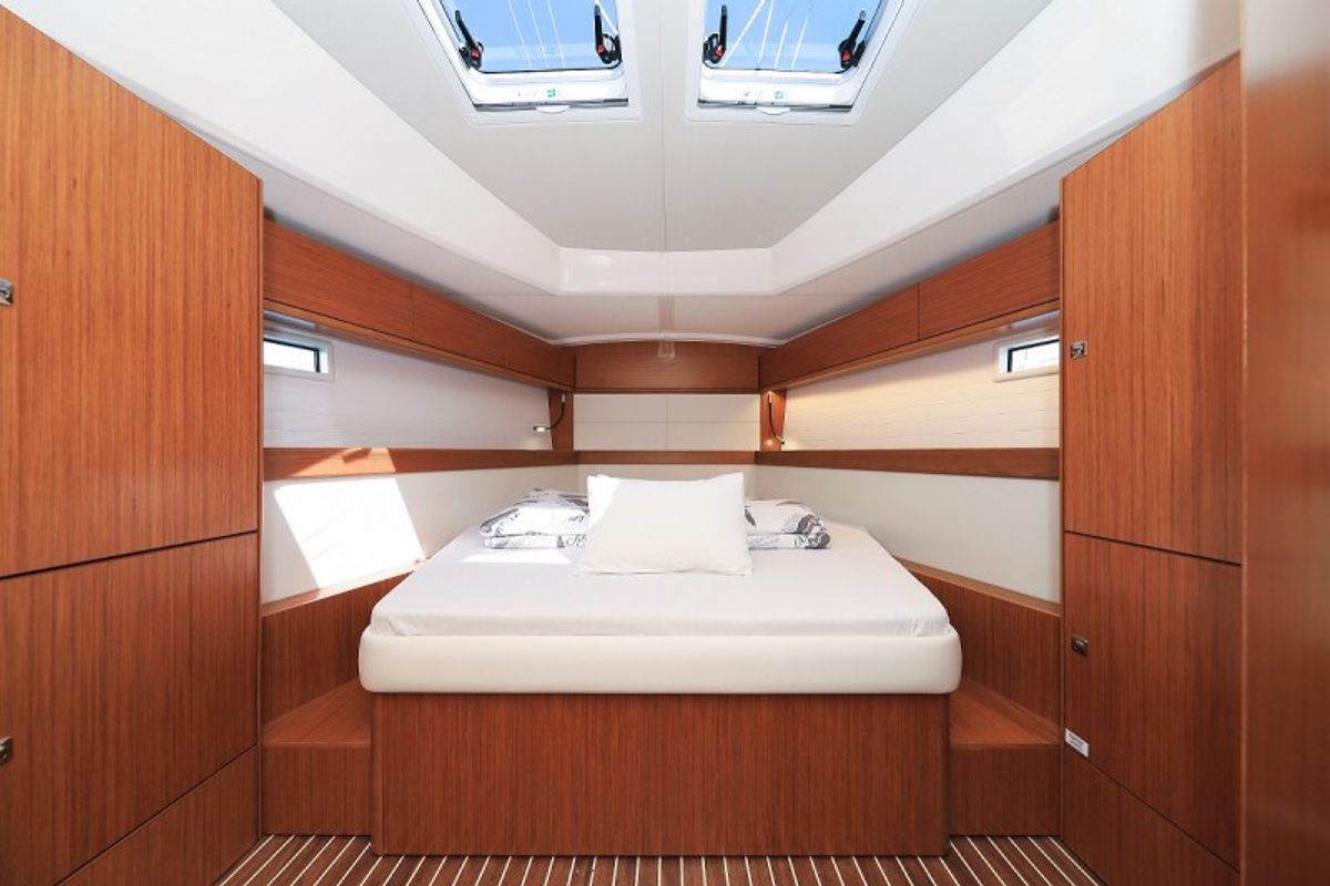 Cabin on Hana, a Bavaria Cruiser 46 Style sailboat at Grad Biograd na Moru, Croatia