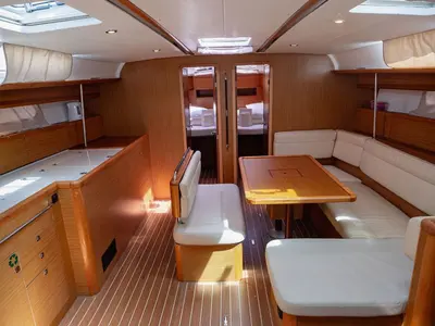 Salon of Ana B, a Jeanneau Sun Odyssey 49i sailboat at Seget Donji, Croatia