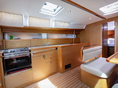 Galley of Ana B, a Jeanneau Sun Odyssey 49i sailboat at Seget Donji, Croatia