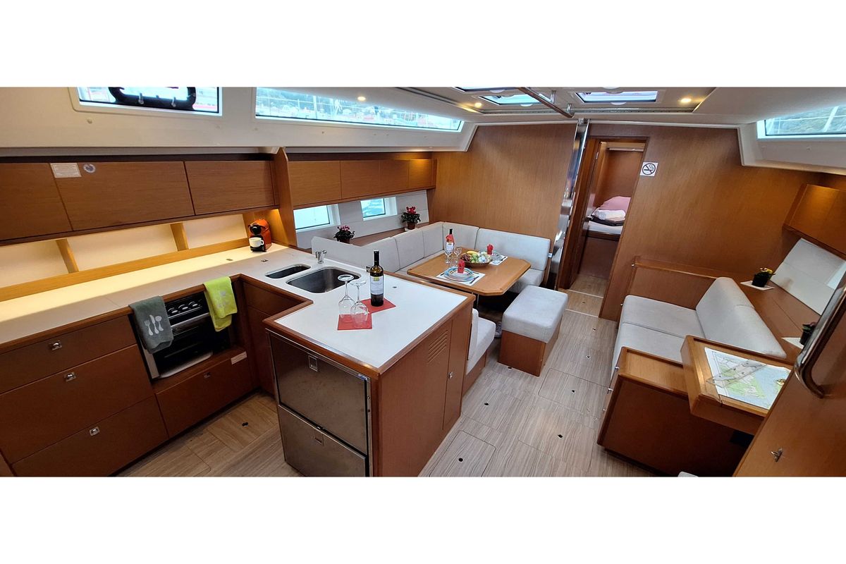 Galley of Lady Flora 3, a Bavaria C50 sailboat at Municipal Unit of Lefkada, Greece