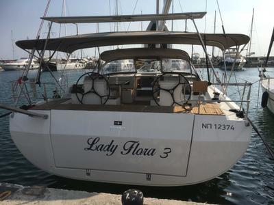 Cockpit of Lady Flora 3, a Bavaria C50 sailboat at Municipal Unit of Lefkada, Greece