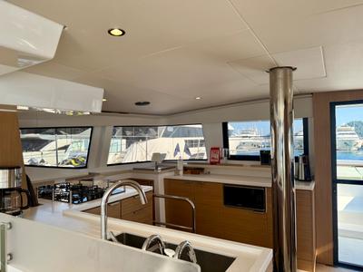 Galley of Amelia, a Bali 4.6 catamaran at Bodrum, Turkey