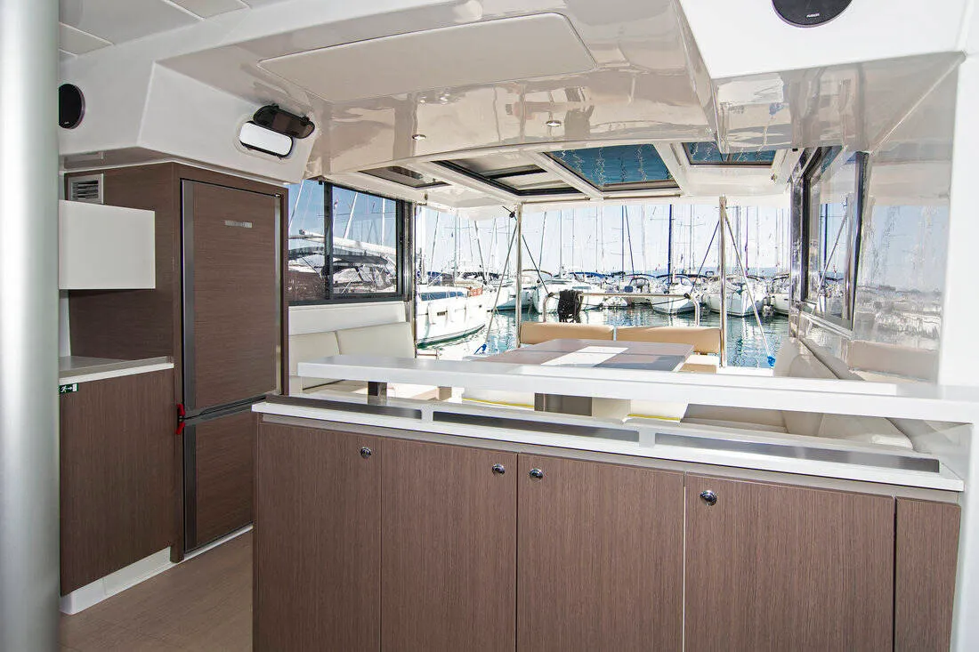 Galley of Baby Shark, a Bali Catspace catamaran at Split, Croatia