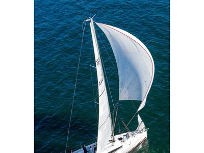Exterior view of Gogox, a Jeanneau Sun Fast 3200 sailboat at La Trinité-sur-Mer, France