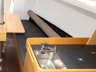 Galley of Gogox, a Jeanneau Sun Fast 3200 sailboat at La Trinité-sur-Mer, France