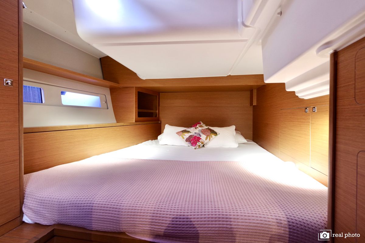 Cabin on Thea, a Dufour 530 sailboat at Castellammare di Stabia, Italy