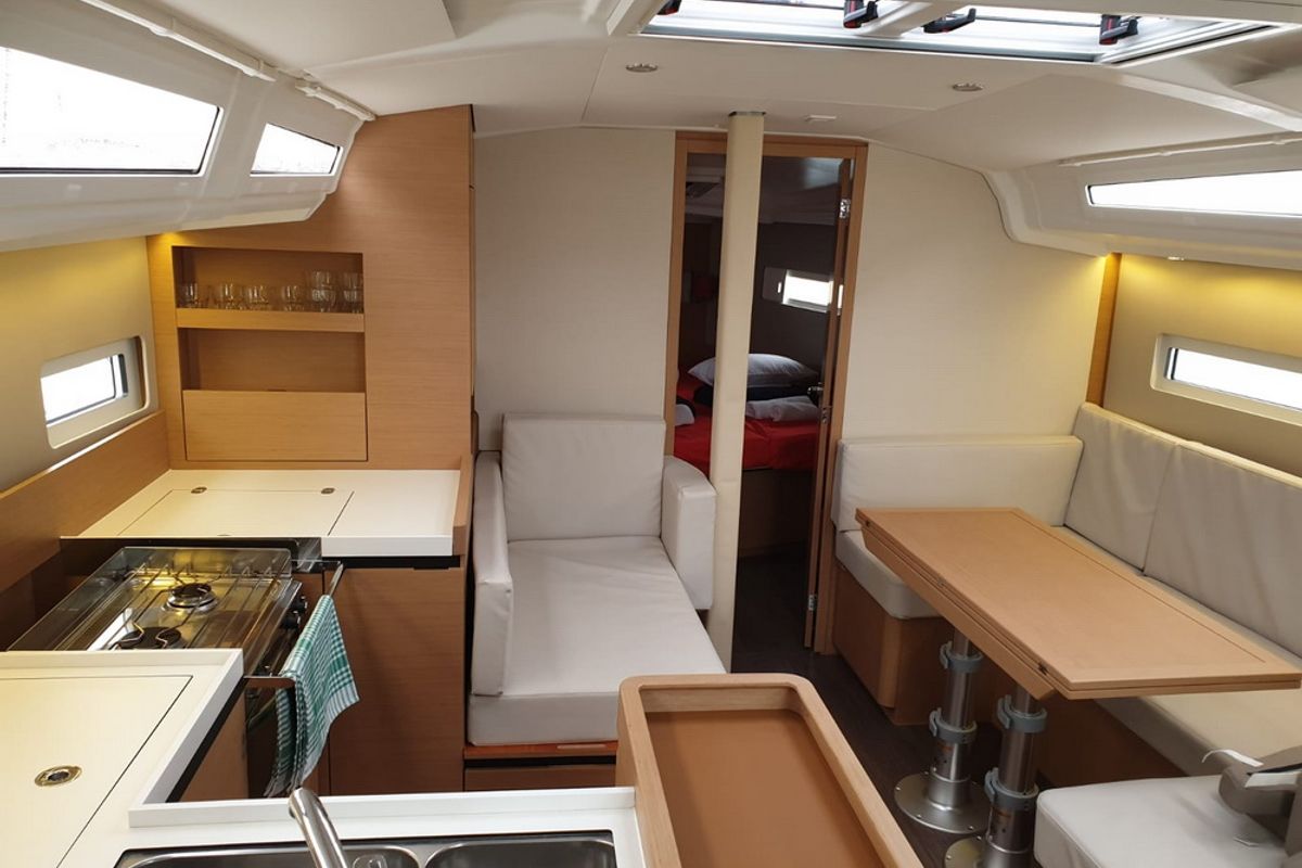 Galley of Jutisa, a Jeanneau Sun Odyssey 410 sailboat at Grad Pula, Croatia