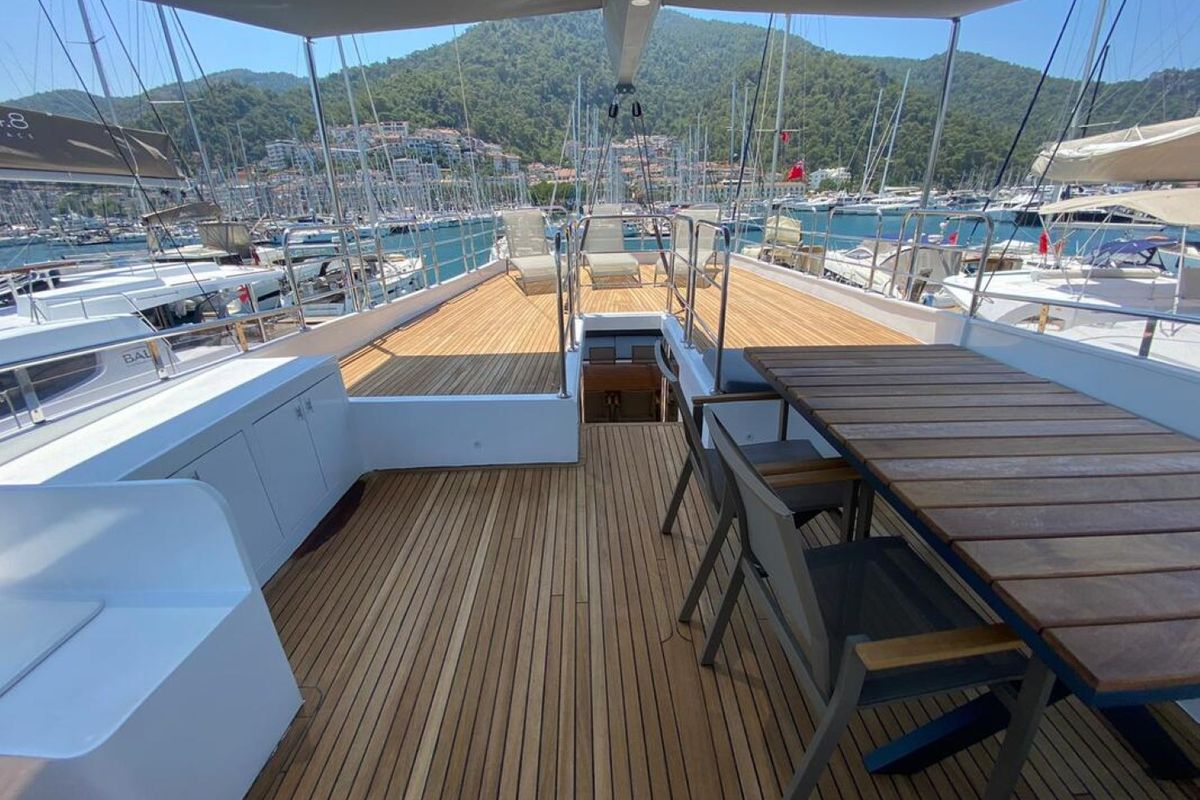 Deck of Albatros M, a Unknown Albatros M yacht at Fethiye, Turkey