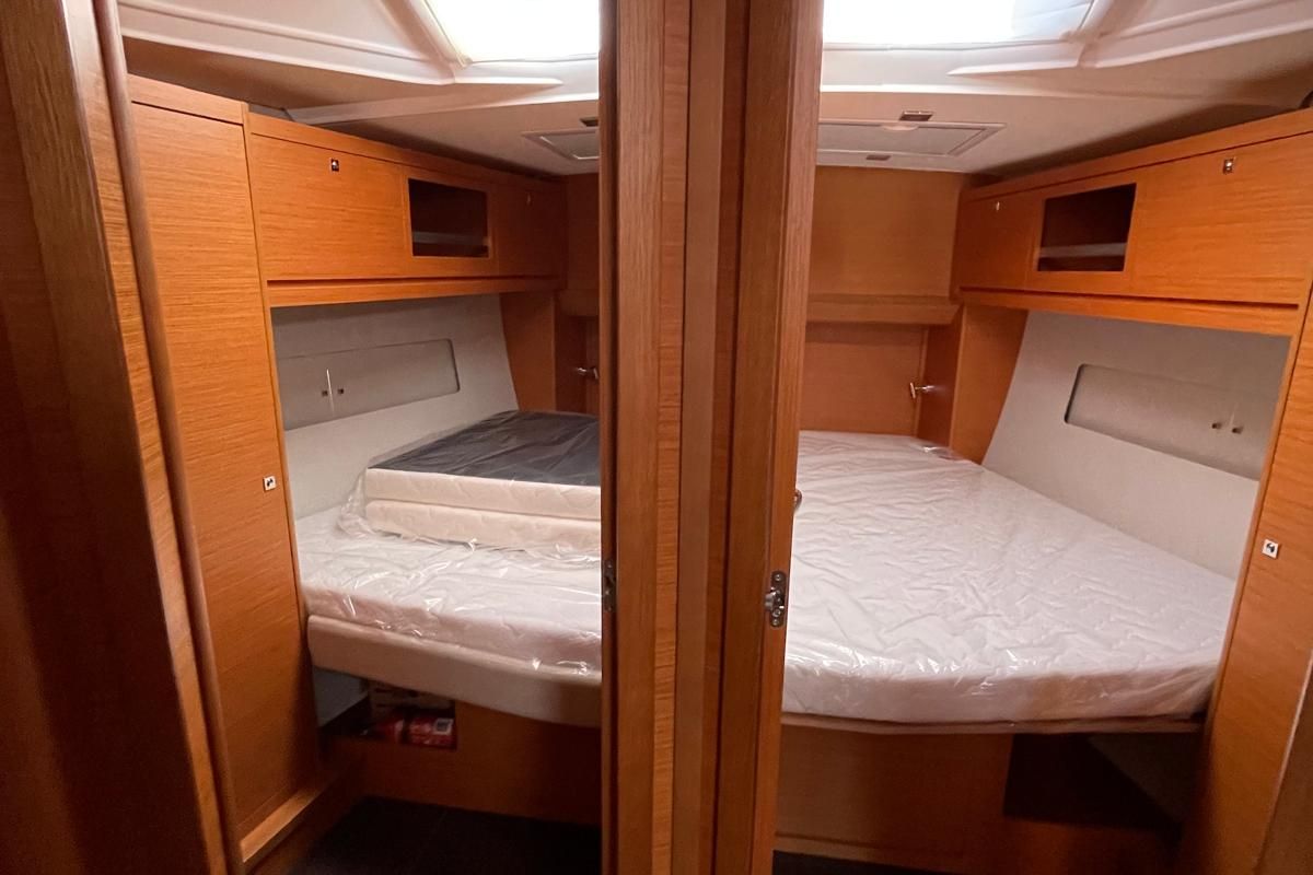 Cabin on Egusa, a Dufour 470 sailboat at Cagliari, Italy