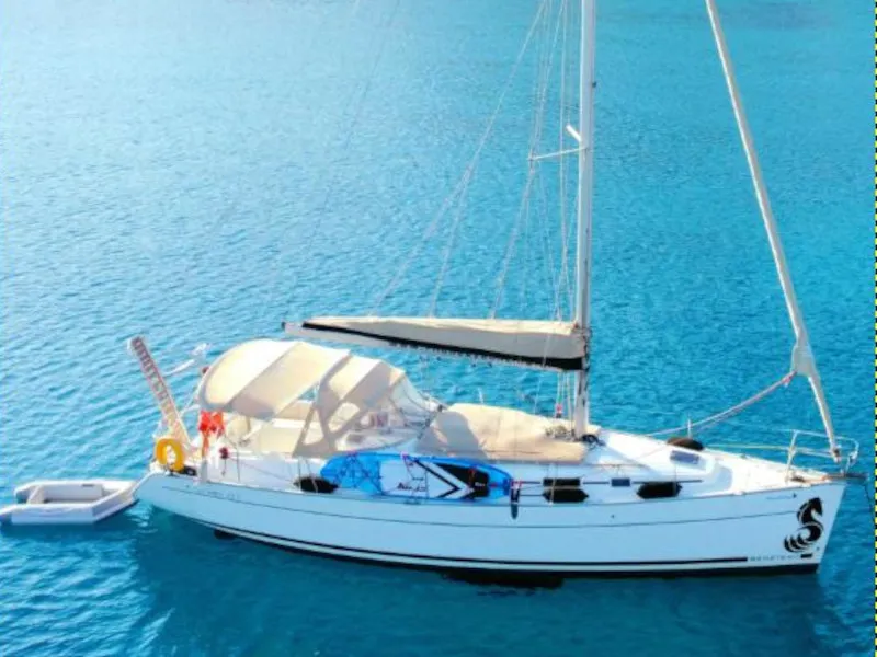 Exterior view of Rhodes Yachting, a Beneteau Cyclades 39.3 sailboat at Municipal Unit of Rhodes, Greece