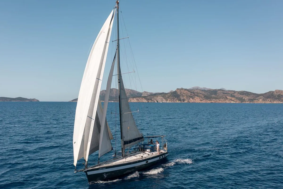 Exterior view of Sargantal Zulu, a Alubat Yachts Cigale 16 sailboat at Port d'Andratx, Spain