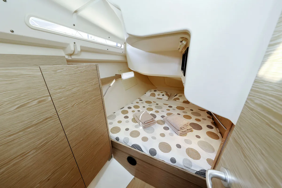 Cabin on Brukus, a Hanse Yachts Hanse 388 sailboat at Grad Biograd na Moru, Croatia