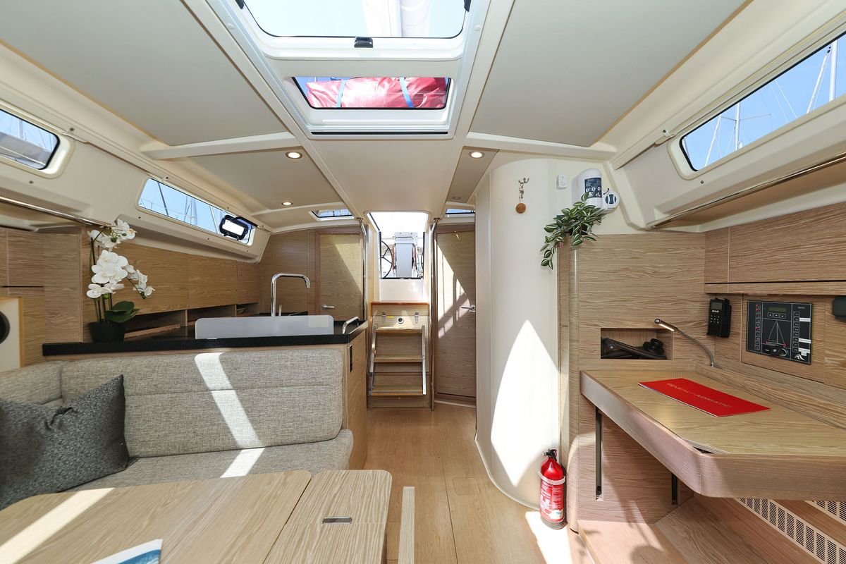 Salon of Brukus, a Hanse Yachts Hanse 388 sailboat at Grad Biograd na Moru, Croatia