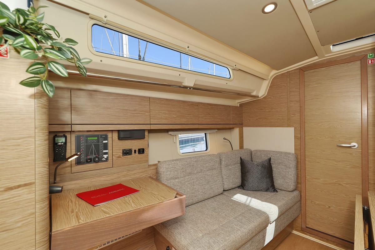 Salon of Brukus, a Hanse Yachts Hanse 388 sailboat at Grad Biograd na Moru, Croatia
