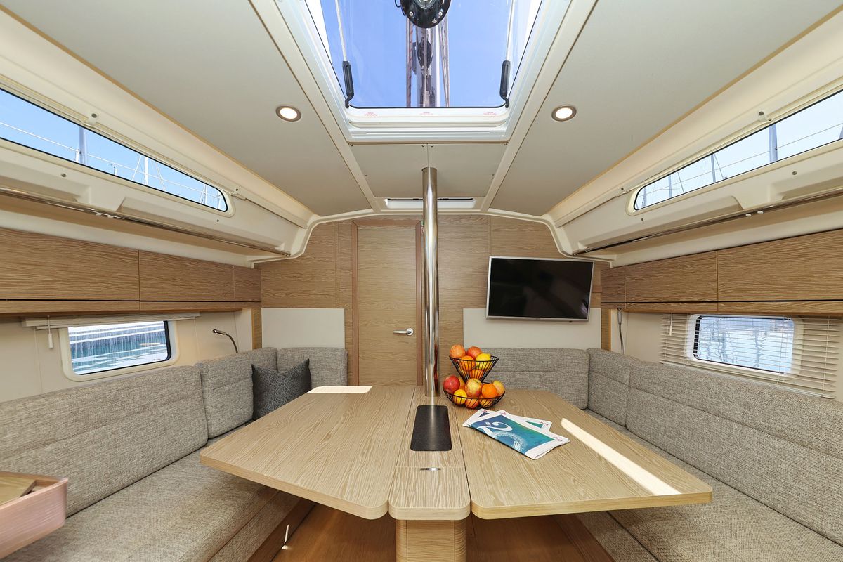 Salon of Brukus, a Hanse Yachts Hanse 388 sailboat at Grad Biograd na Moru, Croatia