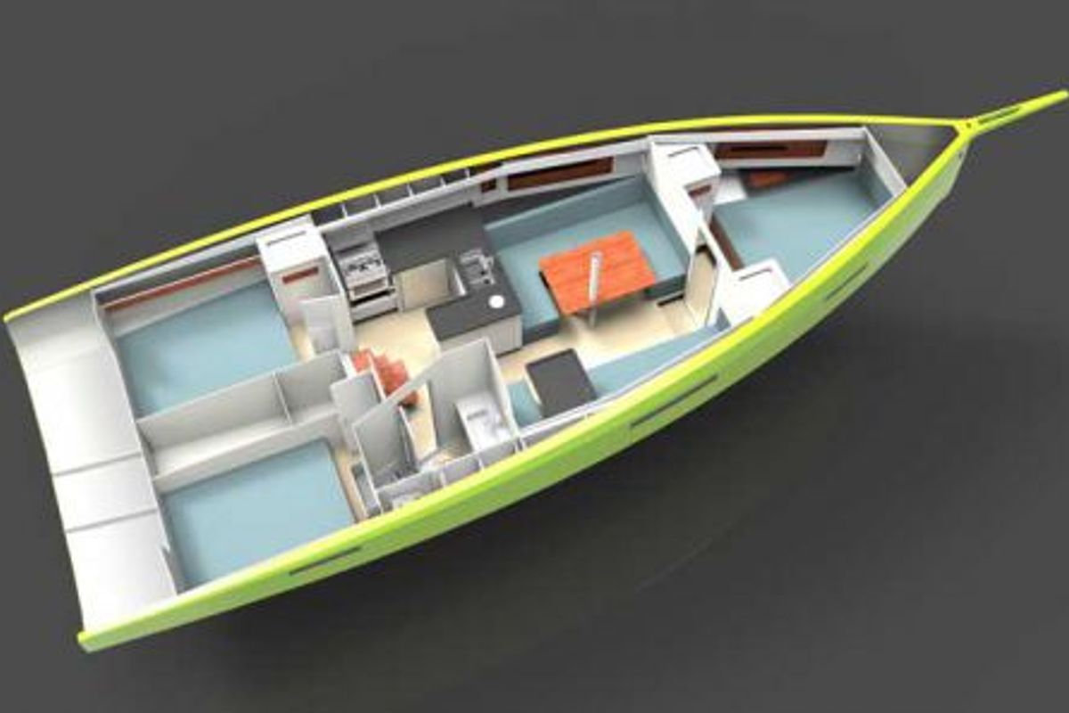 Floor plan of Heol Braz, a RM Yachts RM 1180 sailboat at Marseille, France