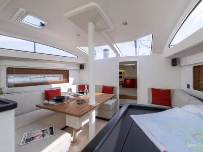 Salon of Heol Braz, a RM Yachts RM 1180 sailboat at Marseille, France
