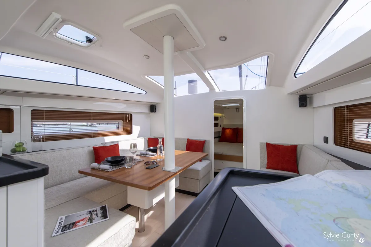 Salon of Heol Braz, a RM Yachts RM 1180 sailboat at Marseille, France