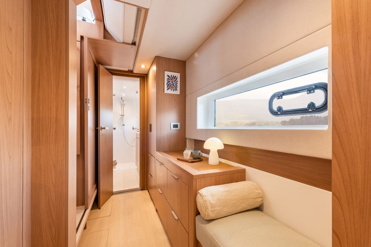 Cabin on Gaja, a Bali Catsmart OW catamaran at Grad Šibenik, Croatia