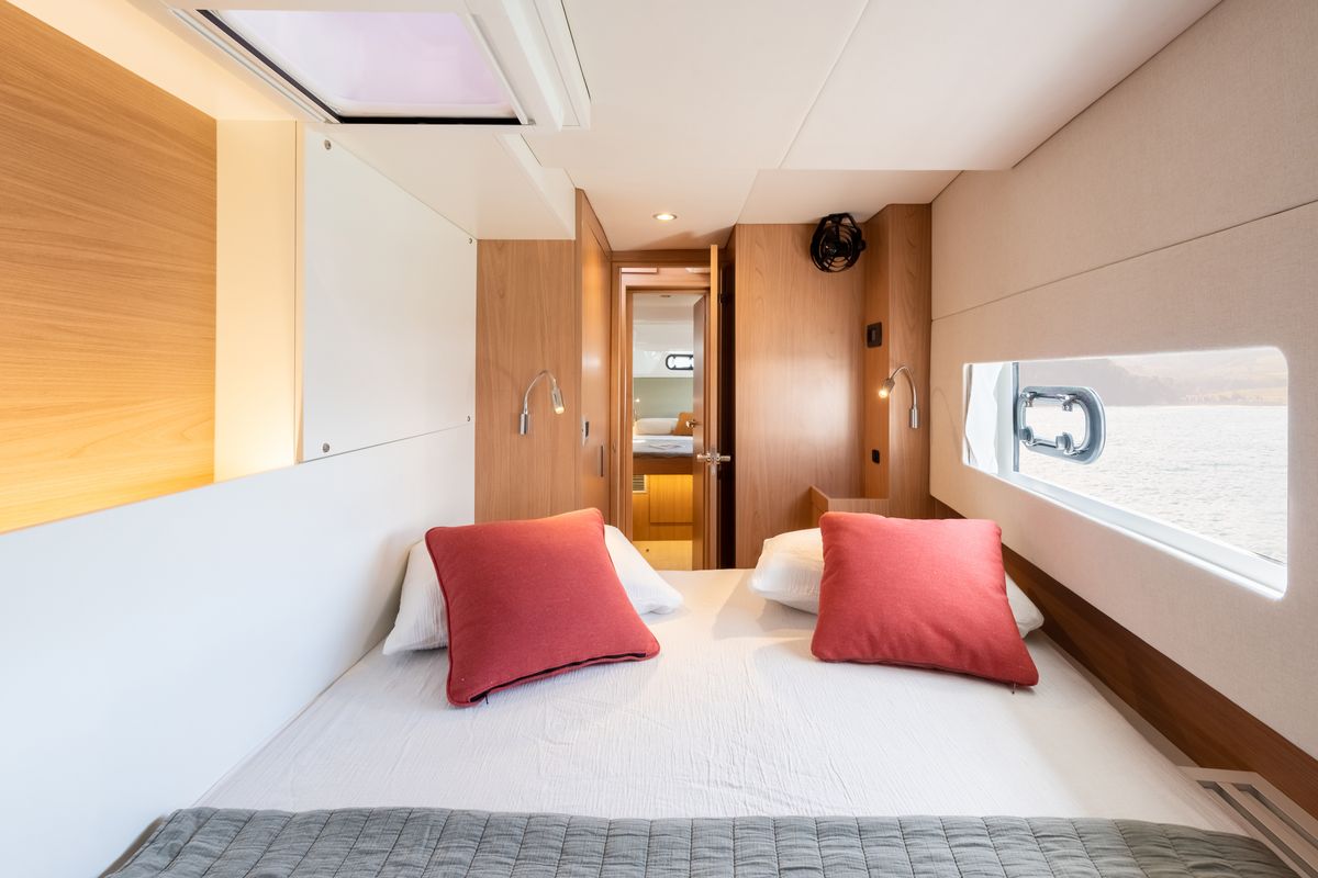 Cabin on Gaja, a Bali Catsmart OW catamaran at Grad Šibenik, Croatia