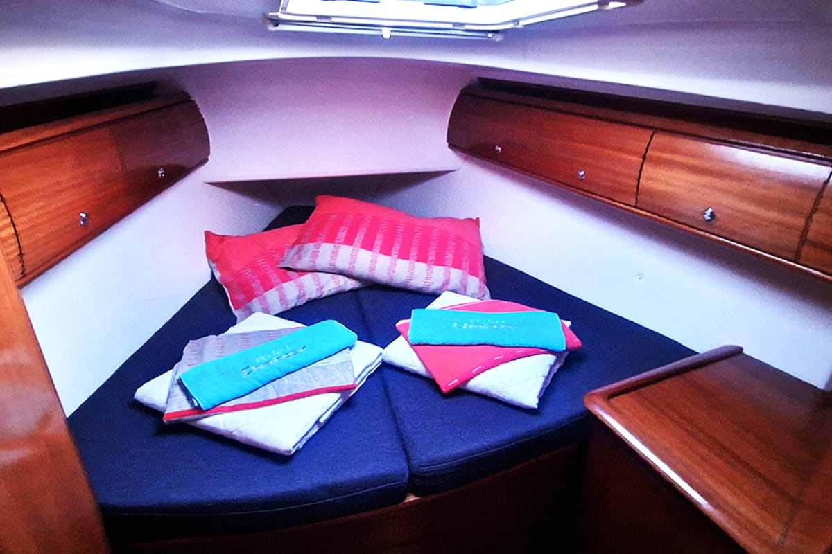 Cabin on Gin, a Bavaria 44 sailboat at Punat, Croatia