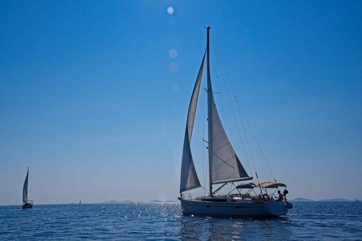 Exterior view of Mh 66, a Bavaria Cruiser 41 sailboat at Murter, Croatia