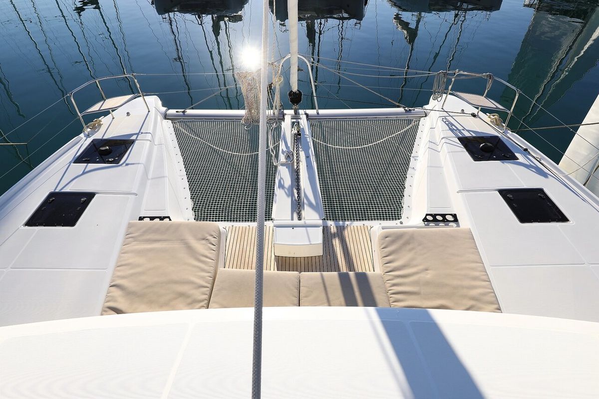 Deck of Ragnar, a Lagoon 50 OW catamaran at Općina Sukošan, Croatia
